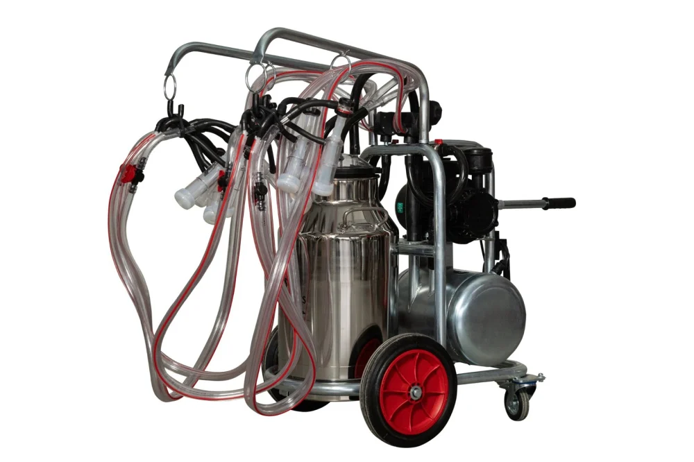 Aparat de muls oi sau capre Melasty galvanizat, bidon inox 40 litri, 4 posturi( uscat)