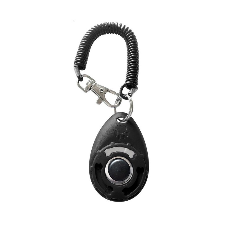 Clicker pentru dresaj caini, cablu spiralat flexibil, 6 cm - imagine 3