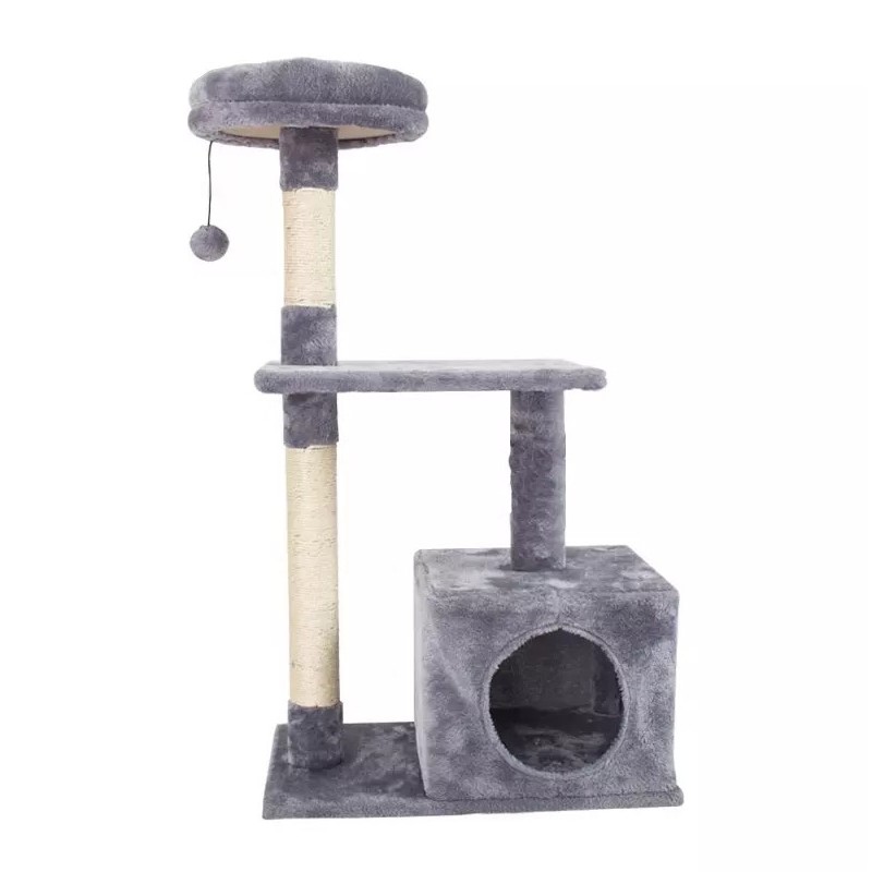 Ansamblu de joaca pentru pisici, , cu culcus si biluta pentru joaca, 88 cm