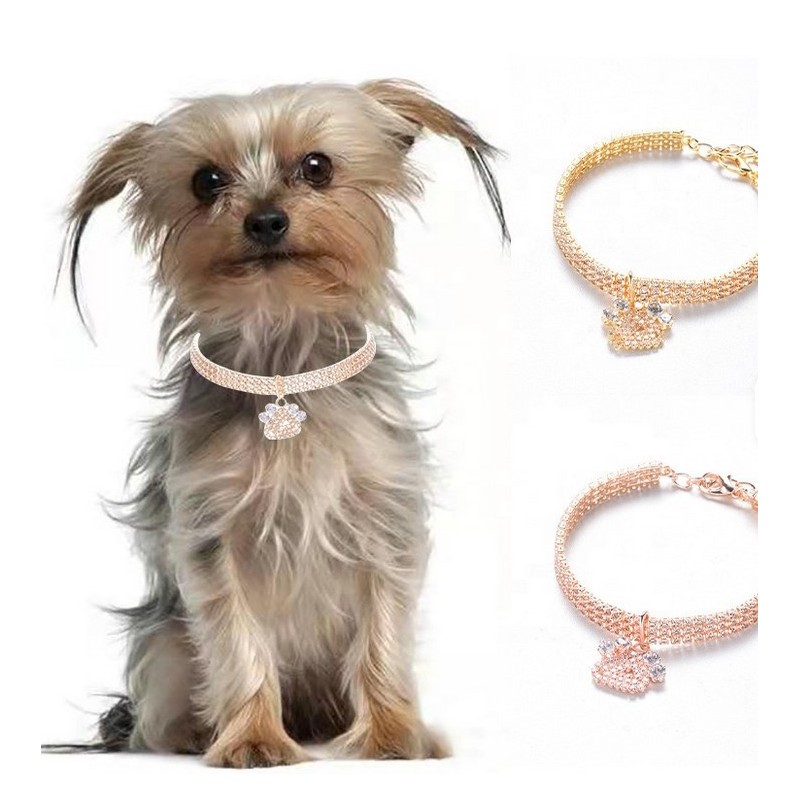 Colier elegant pentru animale de companie cu diamante, cristale si strasuri - imagine 2