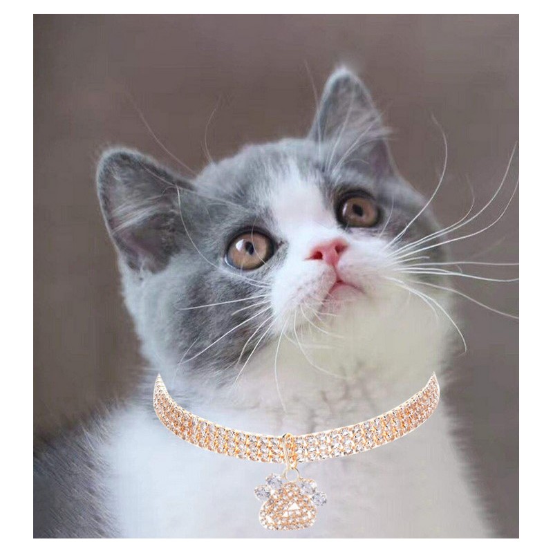 Colier elegant pentru animale de companie cu diamante, cristale si strasuri - imagine 3