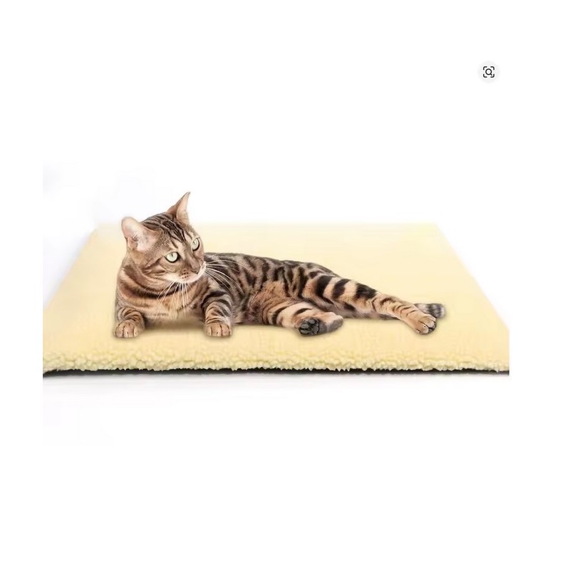 Covor incalzit pentru animale de companie, 3 straturi, saltea din lana de oaie, incalzire naturala prin caldura corpului