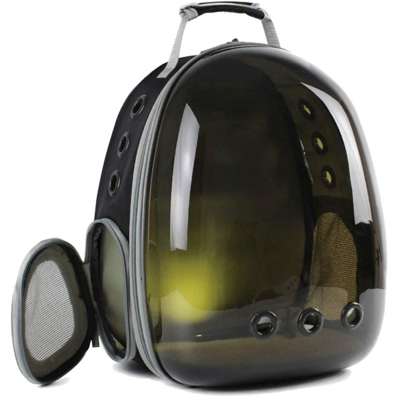 Rucsac Pentru Transport Animale De Talie Mica, Transparent, Negru Polarizat