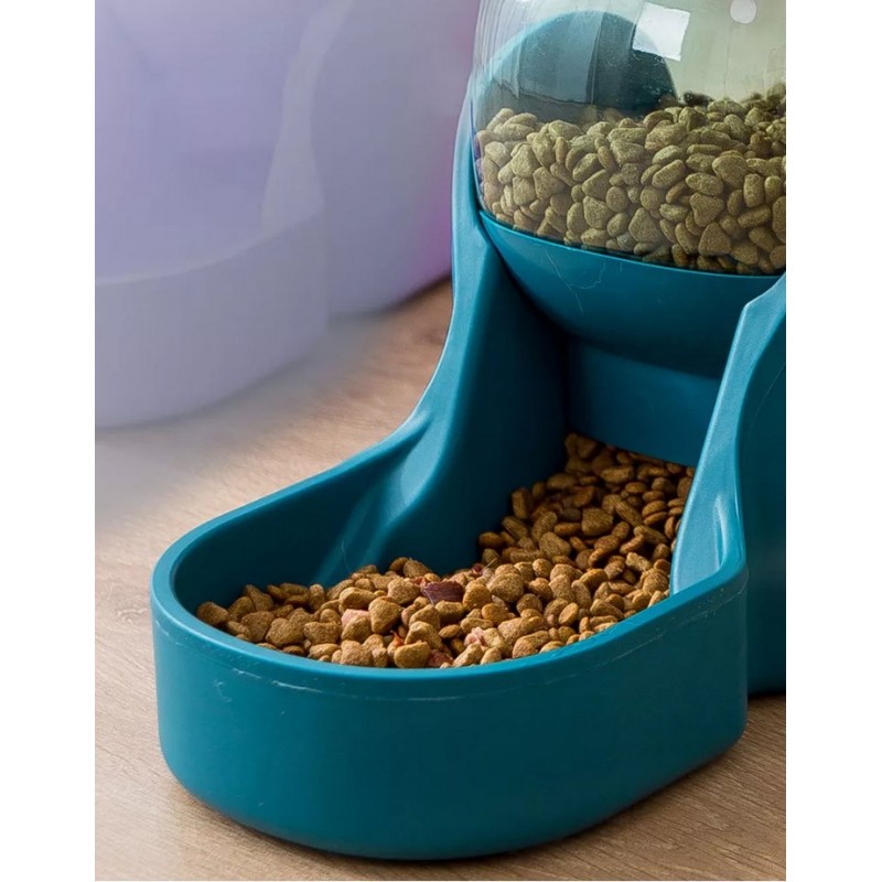 Set 1x Dispenser automat mancare si 1x Dispenser automat apa pentru Caini si Pisici, 3.8l - imagine 4