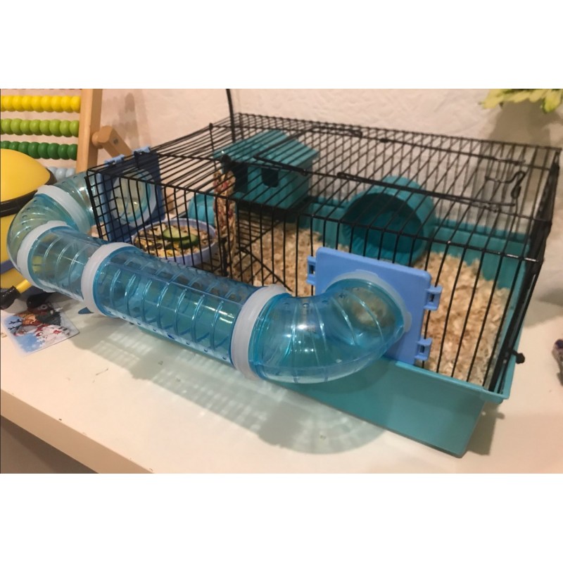 Set tubulatura pentru cusca hamsteri, tunel viu colorat, tuburi detasabile - imagine 4